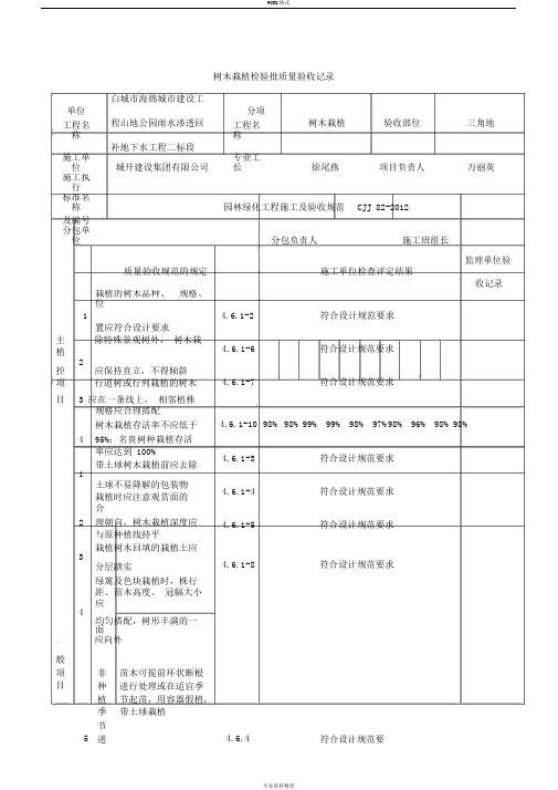 树木栽植检验批质量(共2页)