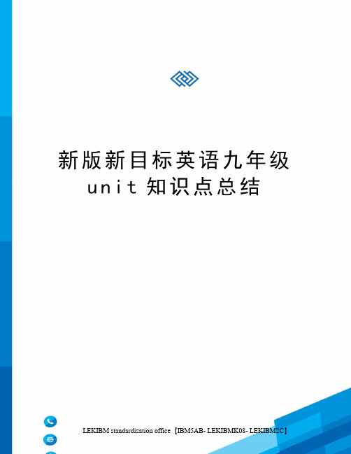 新版新目标英语九年级unit知识点总结