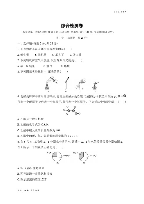 2019年版河北版中考化学  综合检测卷