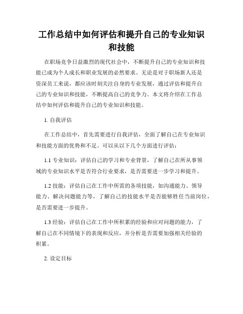 工作总结中如何评估和提升自己的专业知识和技能