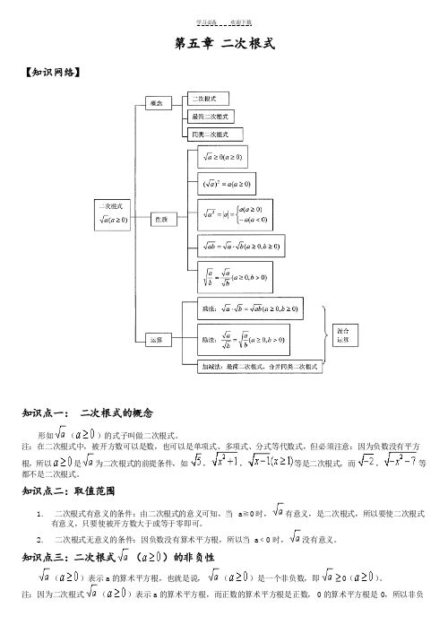 八年级二次根式(教师讲义带答案)