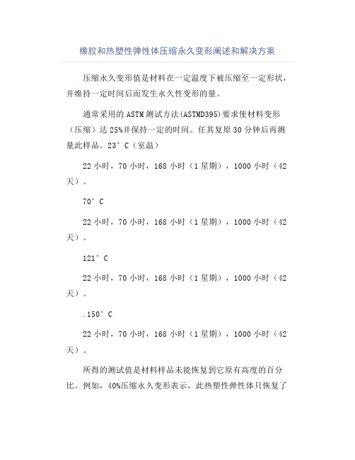 橡胶和热塑性弹性体压缩永久变形阐述和解决方案
