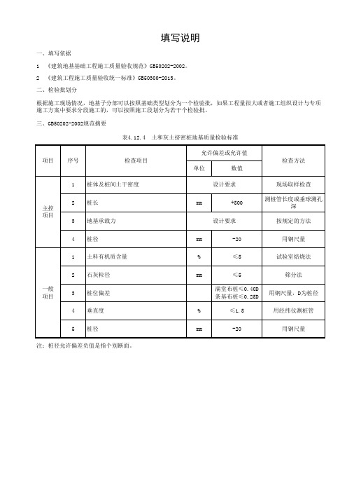 土和灰土挤密桩复合地基 检验批