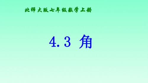 北师大版七年级数学上册：4.3 角  课件(共23张PPT)