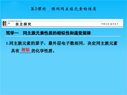 高中化学创新课程同步配套课件1.3.2《预测同主族元素的性质》(鲁科版必修2)