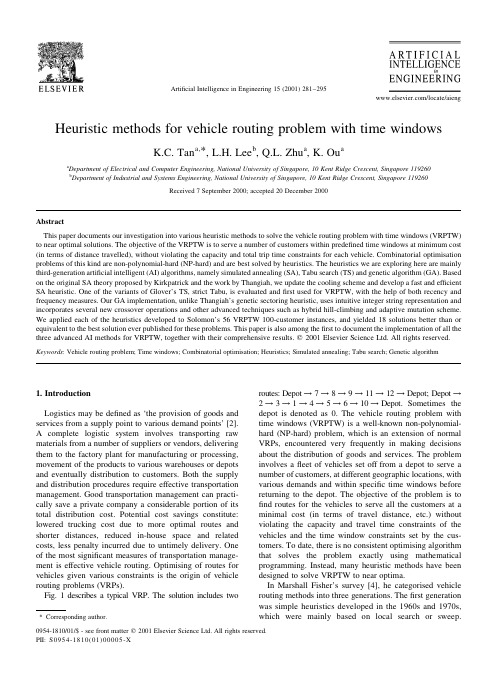 Heuristic methods for vehicle routing problem with time windows