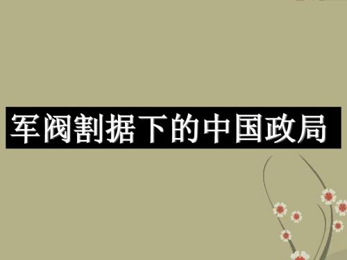 人教版高一历史上册军阀割据下的中国政局ppt