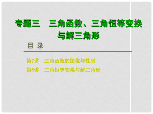 高考数学二轮复习 专题三 三角函数、三角恒等变换与解三角形课件