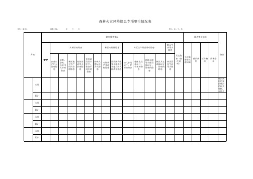 森林火灾风险隐患专项整治情况表1(1)