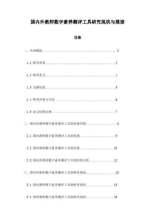 国内外教师数字素养测评工具研究现状与展望