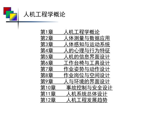 人机工程学--第一章绪论