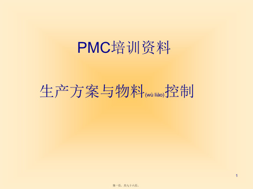 PMC培训资料__生产计划与物料控制(PPT)