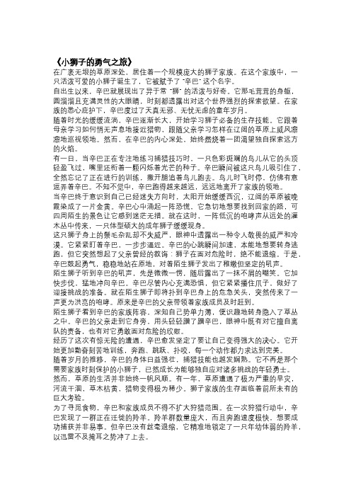 小狮子的勇气之旅