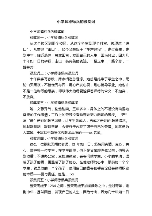 小学师德标兵的颁奖词