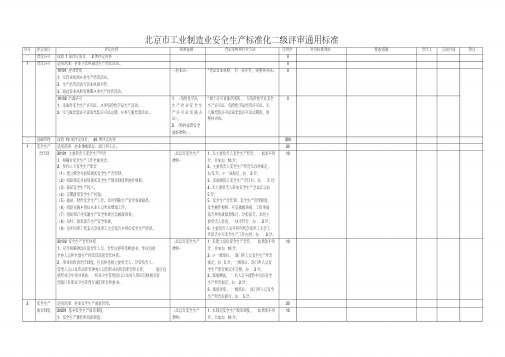 安全生产标准化二级评审通用标准