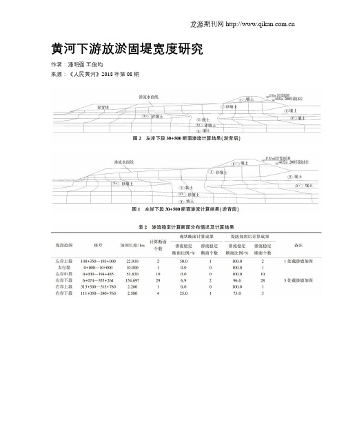 黄河下游放淤固堤宽度研究