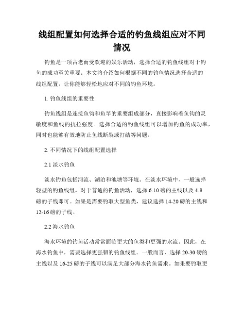 线组配置如何选择合适的钓鱼线组应对不同情况