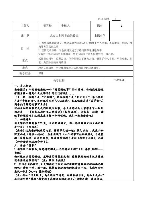 人教课标版语文四年级下册《选读课文 8 武夷山和阿里山的传说》优质课教学教案_14