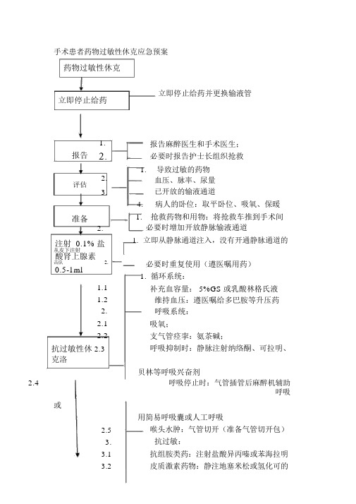 手术患者药物过敏性休克应急预案