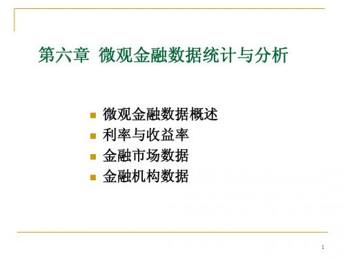 第六章 微观金融数据及分析