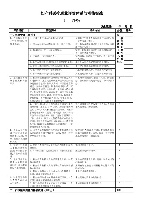 妇科质控标准