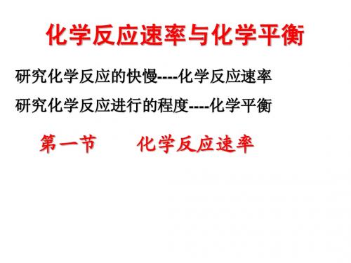 高一化学竞赛讲座课件《反应速率》