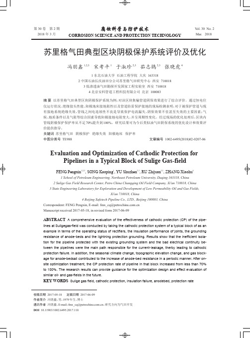 苏里格气田典型区块阴极保护系统评价及优化-腐蚀科学与防护技术