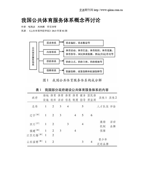 我国公共体育服务体系概念再讨论