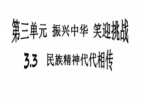 九年级政治民族精神代代相传