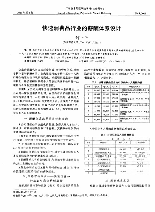 快速消费品行业的薪酬体系设计