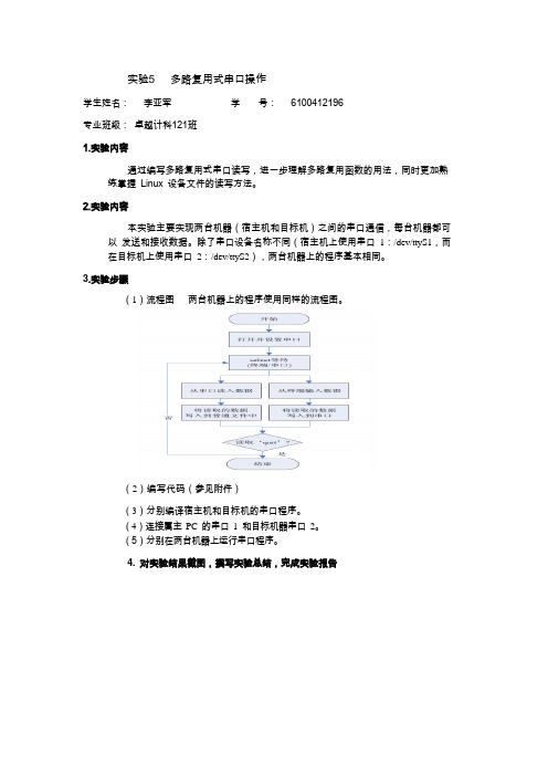 实验5   多路复用式串口操作