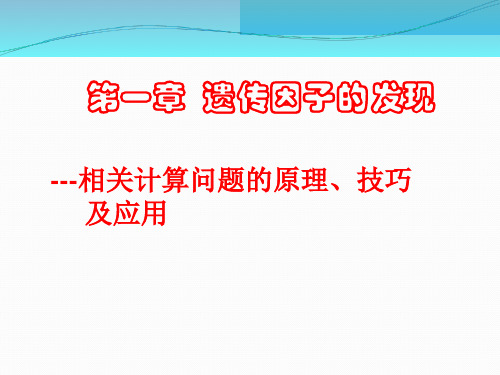 第一章遗传因子的发现---相关计算问题的原理、技巧课件 高一下学期生物人教版必修2