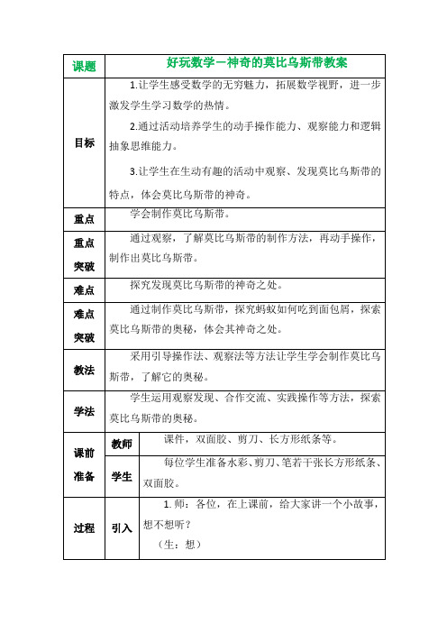 好玩数学-神奇的莫比乌斯带教案