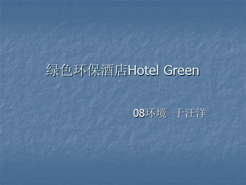 绿色环保酒店Hotel Green