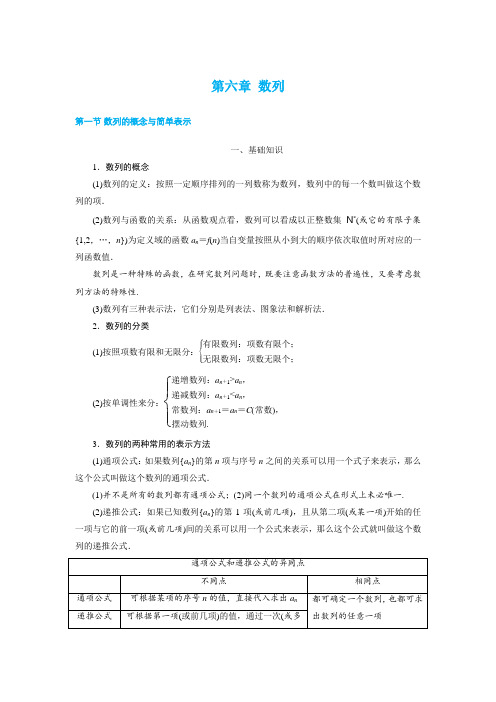 【名师整理】2020年高考数学一轮复习考点与题型总结:第六章 数列