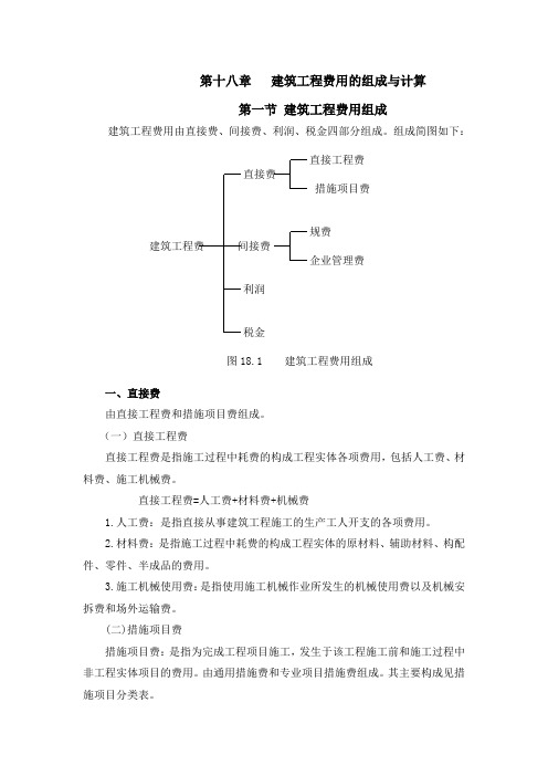 第十八章---建筑工程费用的组成与计算