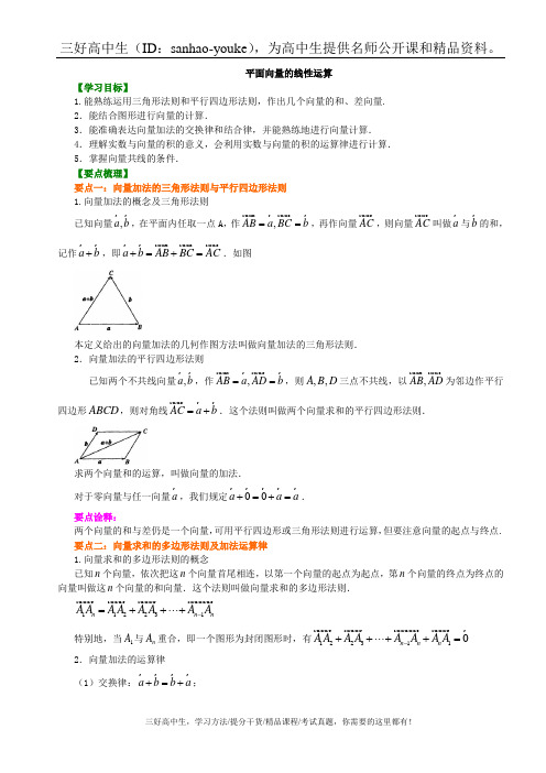 平面向量的线性运算