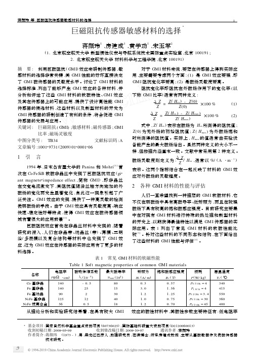 巨磁阻抗传感器敏感材料的选择