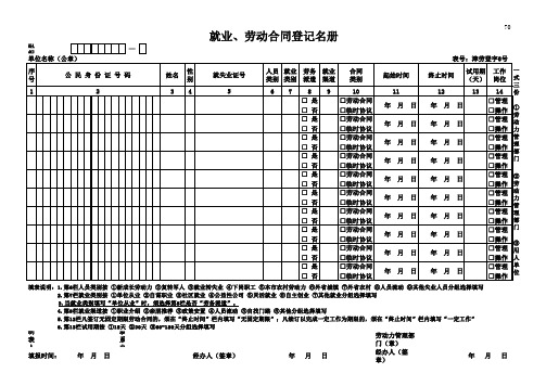 天津市新版就业、劳动合同登记名册 (1)