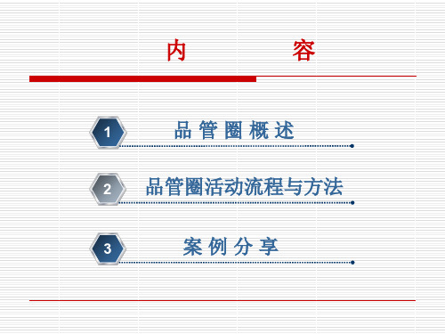 最新品管圈在护理管理中的应用主题讲座课件