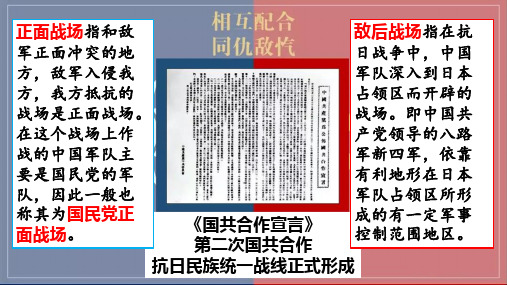 人教部编版初中历史八年级上册第六单元第二十课 正面战场的抗战 课件 共16页PPT