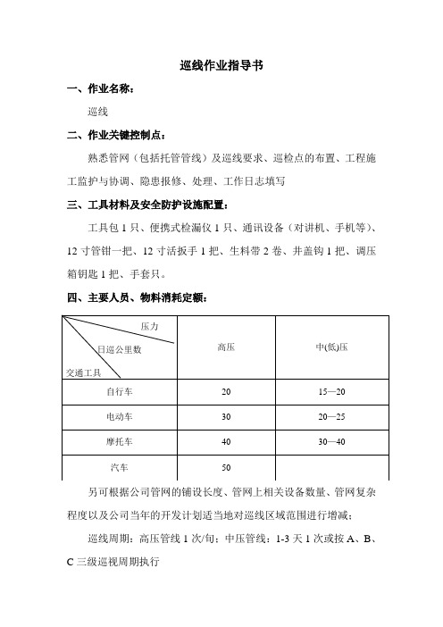 天然气管道巡线作业指导书