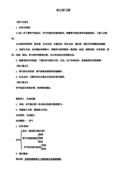 九年级化学上册第2单元复习课教案