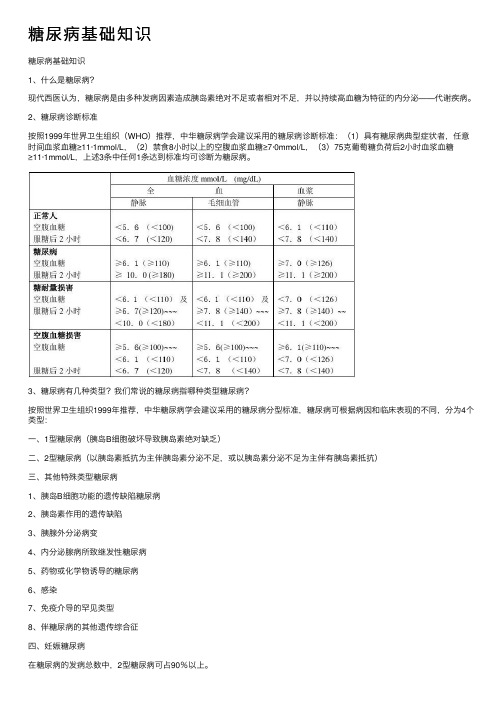 糖尿病基础知识