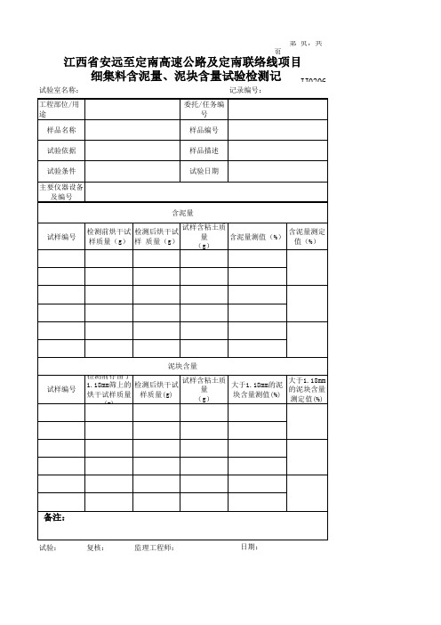 含泥量及泥块含量