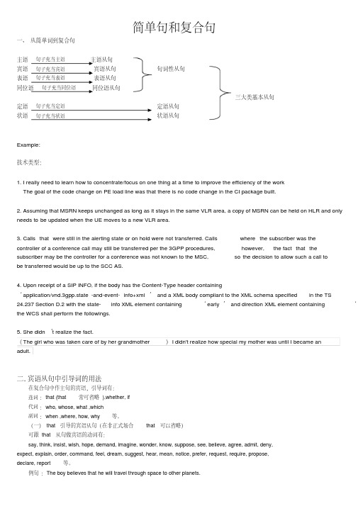 英语学习基本句到复杂句(定语从句,状语从句,宾语从句)