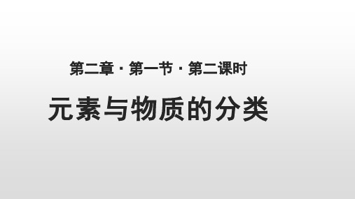 新鲁科版版必修1：2.1 元素与物质的分类 第2课时课件(22张)