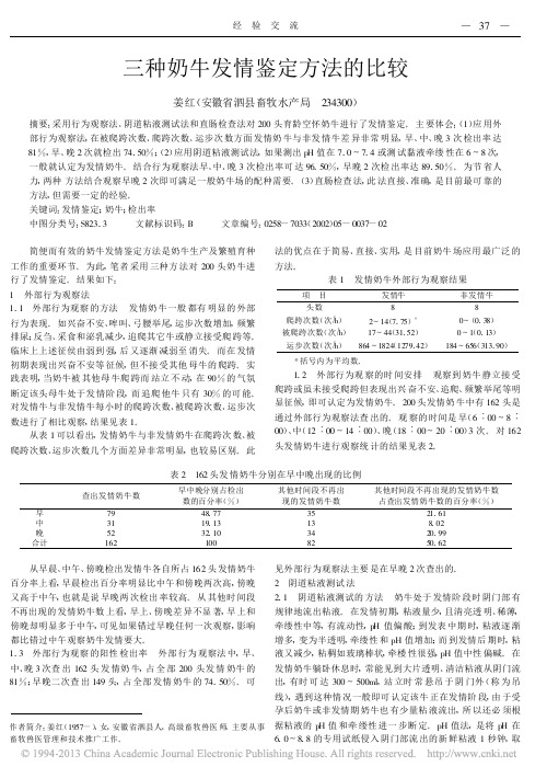 三种奶牛发情鉴定方法的比较_姜红