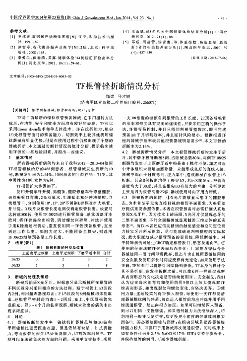 TF根管锉折断情况分析