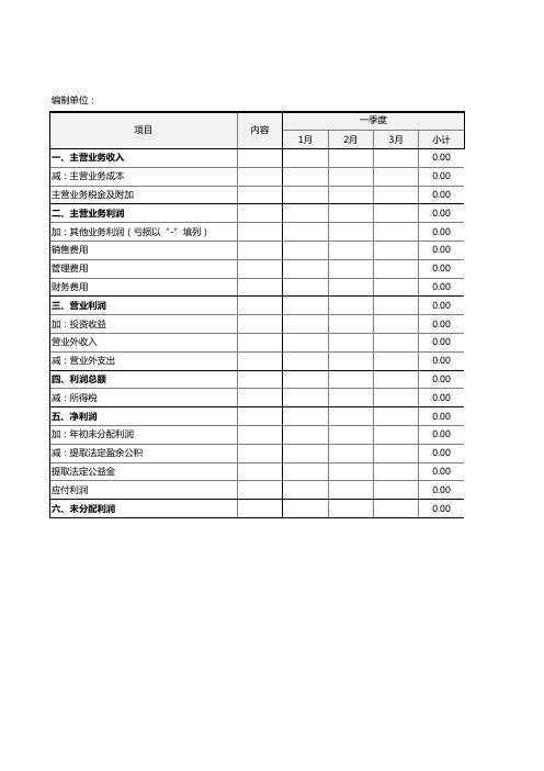 公司经营损益表